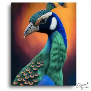 Radiant Peacock Portrait Elegance - Paint By Numbers Kit