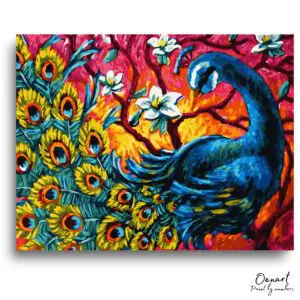 Peacock Blossom Serenity - Paint By Numbers Kit