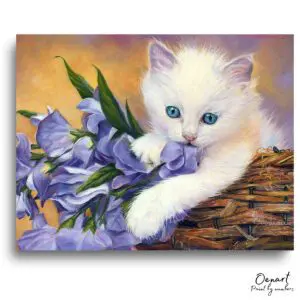 Whimsical Kitten Blossom Retreat - Paint By Numbers Kit