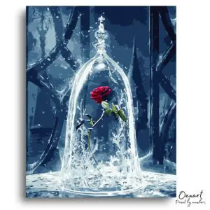 Enchanted Crimson Rose Twilight - Paint By Numbers Kit