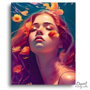 Dreamy Redhead Floral Reverie - Paint By Numbers Kit