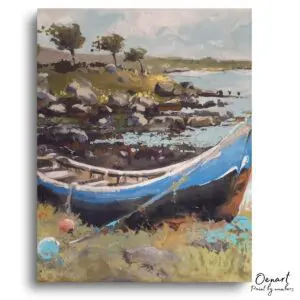 Serene River Boat Escape - Paint By Numbers Kit