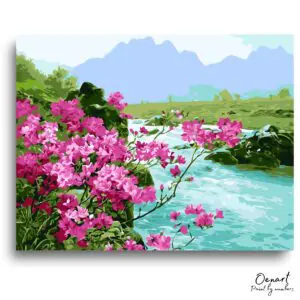 Serene Floral River Escape - Paint By Numbers Kit