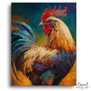 Vivid Rooster Sunrise Beauty - Paint By Numbers Kit