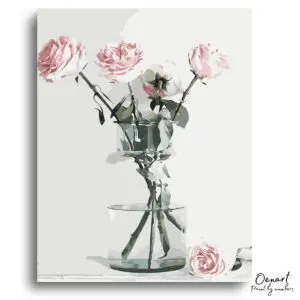 Elegant Blush Rose Serenity - Paint By Numbers Kit