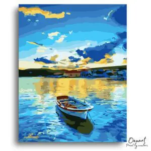Tranquil Sunset Rowboat Scene - Paint By Numbers Kit