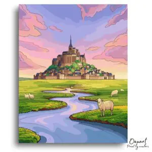 Tranquil Pastoral Sheep Twilight - Paint By Numbers Kit