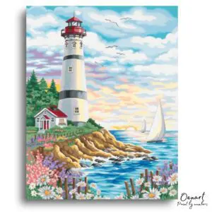 Radiant Lighthouse Coastal Calm - Paint By Numbers Kit