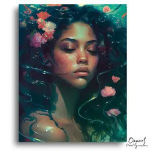 Dreamy Floral Swimmer Portrait - Paint By Numbers Kit