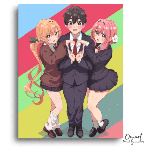 The 100 Girlfriends Who Really Love You: Rentarou, Karane and Hakari - Anime Diamond Painting
