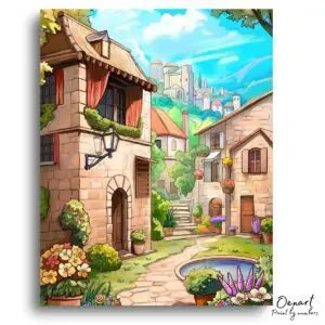 Charming Stone Village Escape - Paint By Numbers Kit