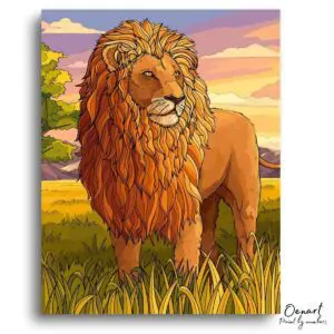 Majestic Lion Sunset Art - Paint By Numbers Kit