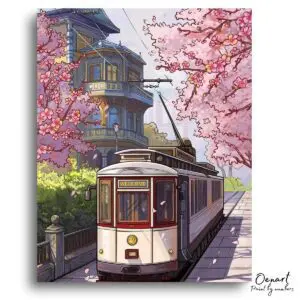 Serene Spring Train Journey - Paint By Numbers Kit