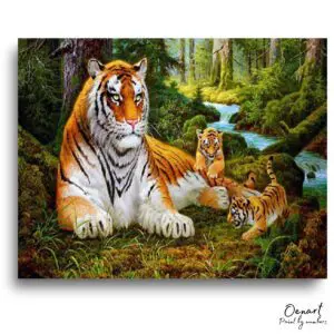 Majestic Tiger Forest Retreat - Paint By Numbers Kit
