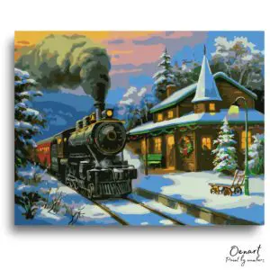 Cozy Winter Train Adventure - Paint By Numbers Kit