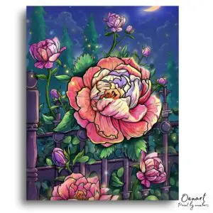 Luminous Peony Garden Twilight - Paint By Numbers Kit