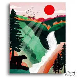 Majestic Waterfall Wilderness Escape - Paint By Numbers Kit