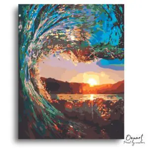Radiant Ocean Wave Sunset - Paint By Numbers Kit