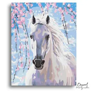 Majestic Blossom Horse Tranquility - Paint By Numbers Kit