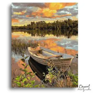 Serene Golden River Evening - Paint By Numbers Kit