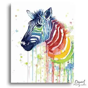 Vivid Zebra Art Experience - Paint By Numbers Kit