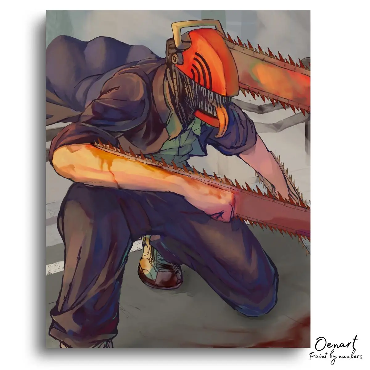 Chainsaw Man: Chainsaw - Anime Diamond Painting - Oenart™