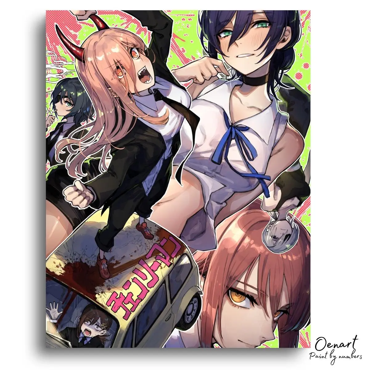 Chainsaw Man: Ladies - Anime Diamond Painting - Oenart™