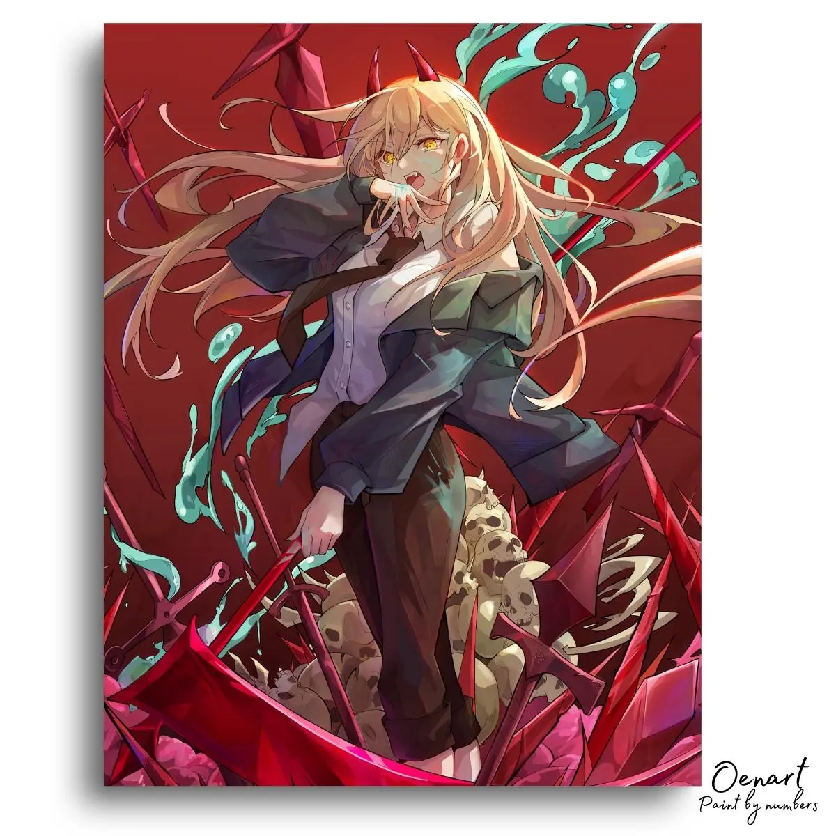 Chainsaw Man: Red - Anime Diamond Painting - Oenart™