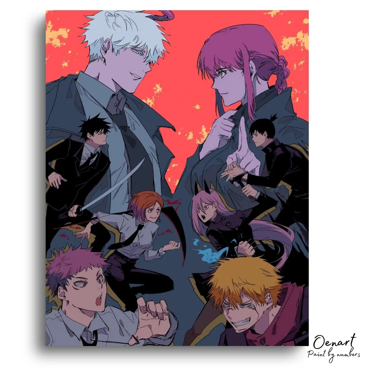 Chainsaw Man x Jujutsu Kaisen - Anime Diamond Painting - Oenart™