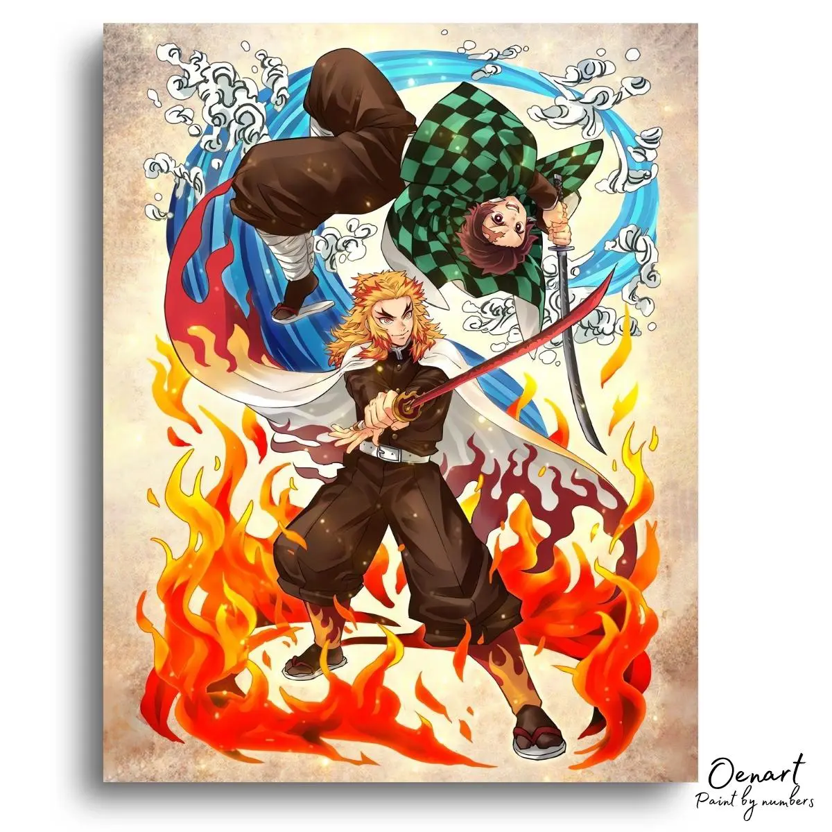 Demon Slayer: On Fire - Anime Diamond Painting - Oenart™