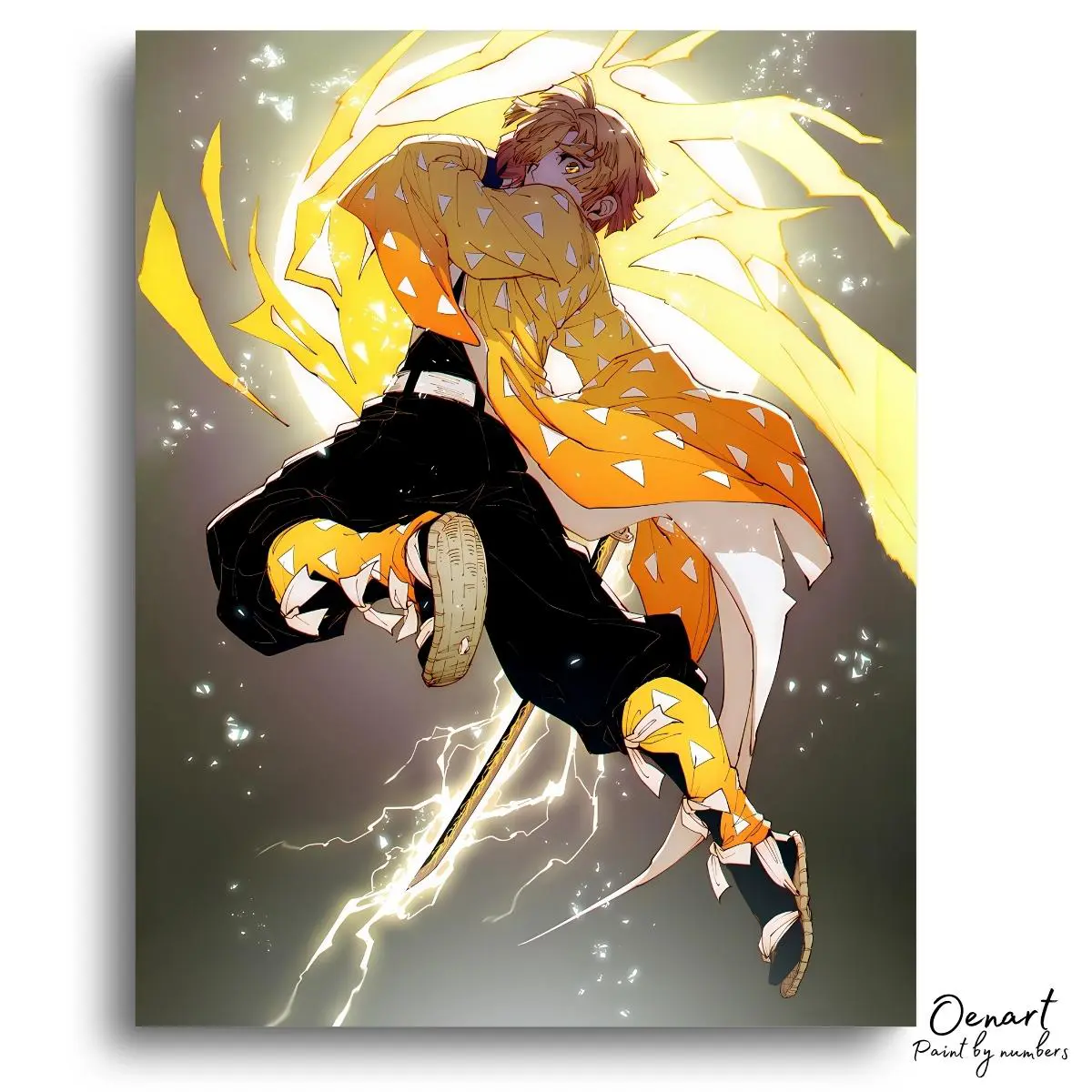 Demon Slayer: Zenitsu Jump - Anime Diamond Painting - Oenart™