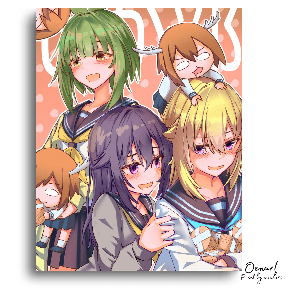 My Deer Friend Nokotan: Gitls - Anime Paint By Numbers Kit - Oenart™