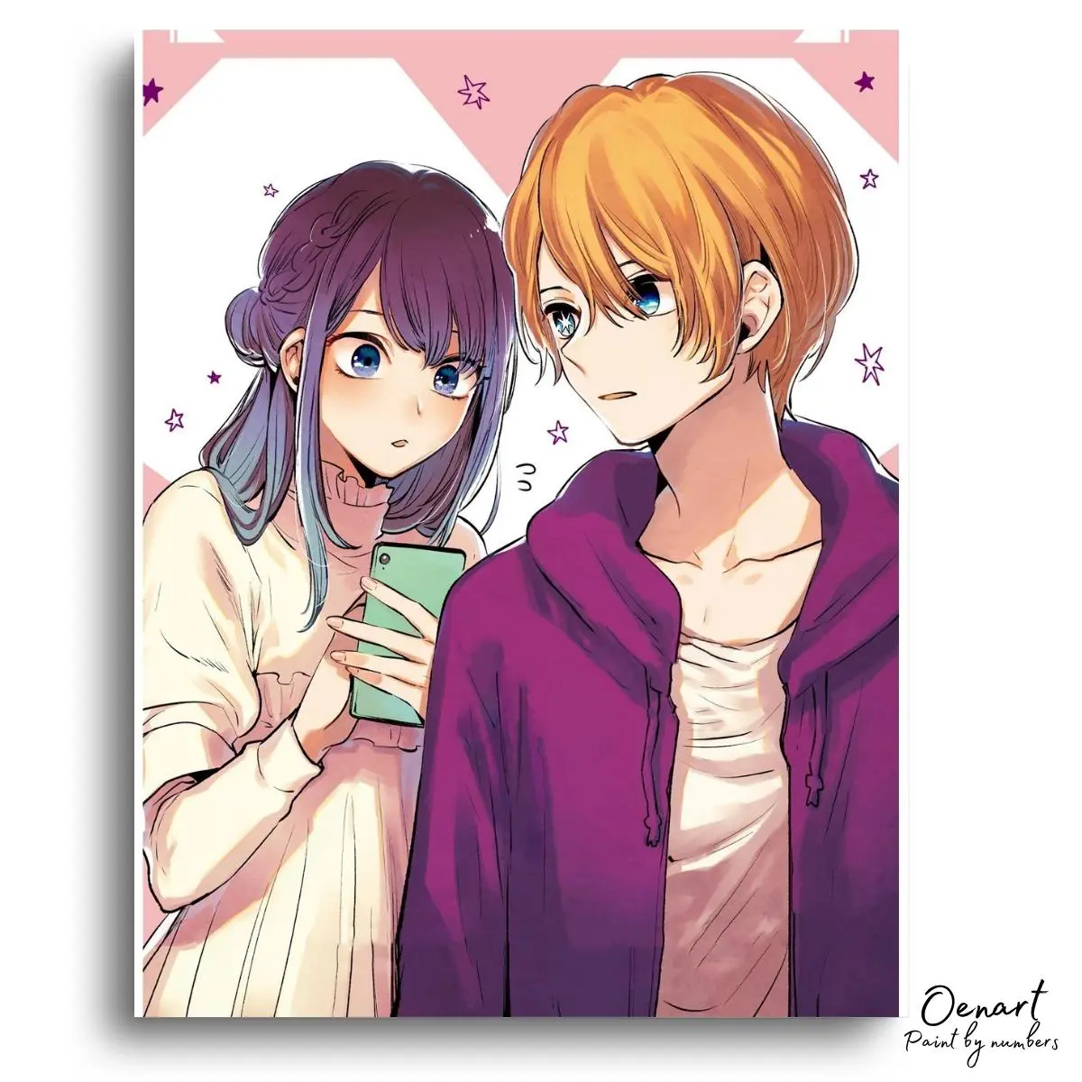 Oshi no Ko: Aqua & Ai - Anime Diamond Painting - Oenart™