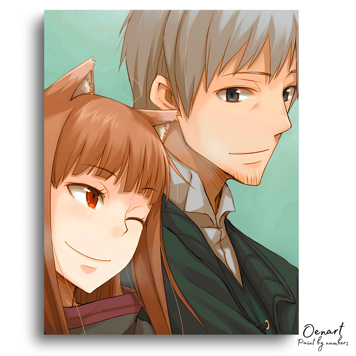 Spice and Wolf: Lawrence Kraft & Holo - Anime Paint By Numbers Kit - Oenart™