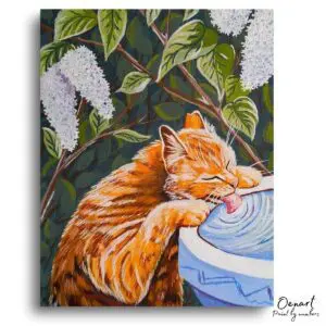 Lush Ginger Cat Serenity - Paint By Numbers Kit
