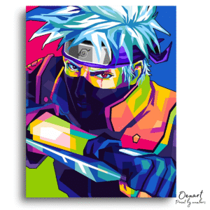Colorful Ninja Mask Portrait - Paint By Numbers Kit