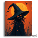 Mystical Pumpkin Witch Night - Paint By Numbers Kit