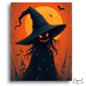 Mystical Pumpkin Witch Night - Paint By Numbers Kit