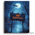 Enchanted Pumpkin Forest Night - Paint By Numbers Kit