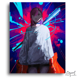 Neon Blade Girl Art - Paint By Numbers Kit