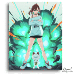 Confident Girl Neon Explosion - Paint By Numbers Kit