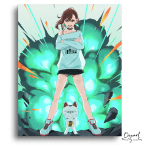 Confident Girl Neon Explosion - Paint By Numbers Kit