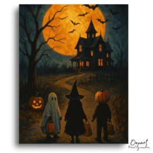 Enchanted Halloween Night Scene - Paint By Numbers Kit