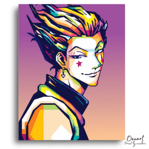 Bold Colorful Hisoka Portrait - Paint By Numbers Kit