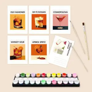 Cocktail Classics – Mini Paint By Numbers Set