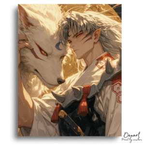 White Wolf Warrior Art - Paint By Numbers Kit