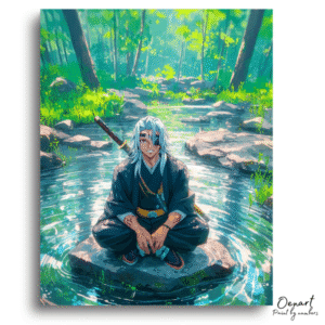 Tranquil Warrior Forest Stream - Paint By Numbers Kit