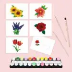 Floral Postcards – Mini Paint By Numbers Set