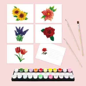 Floral Postcards – Mini Paint By Numbers Set