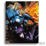 Purple Robot Fire Explosion - Paint By Numbers Kit
